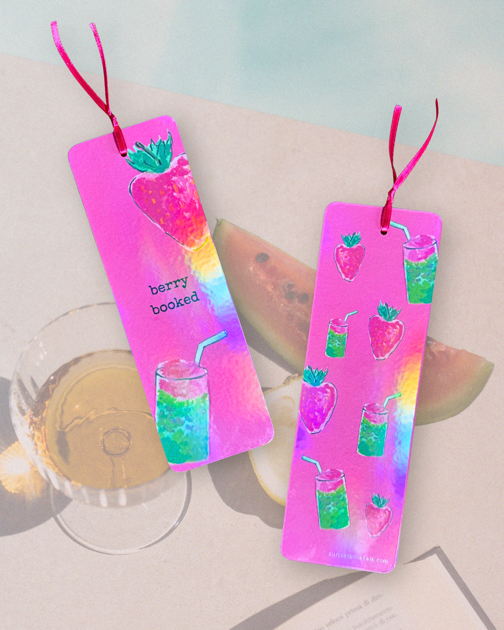 Bookmark "berry booked" - holographic