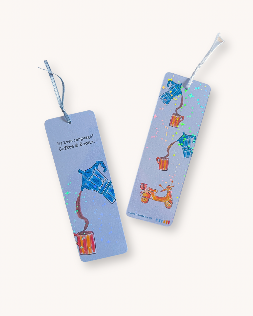 Bookmark "coffee & books" - holographic