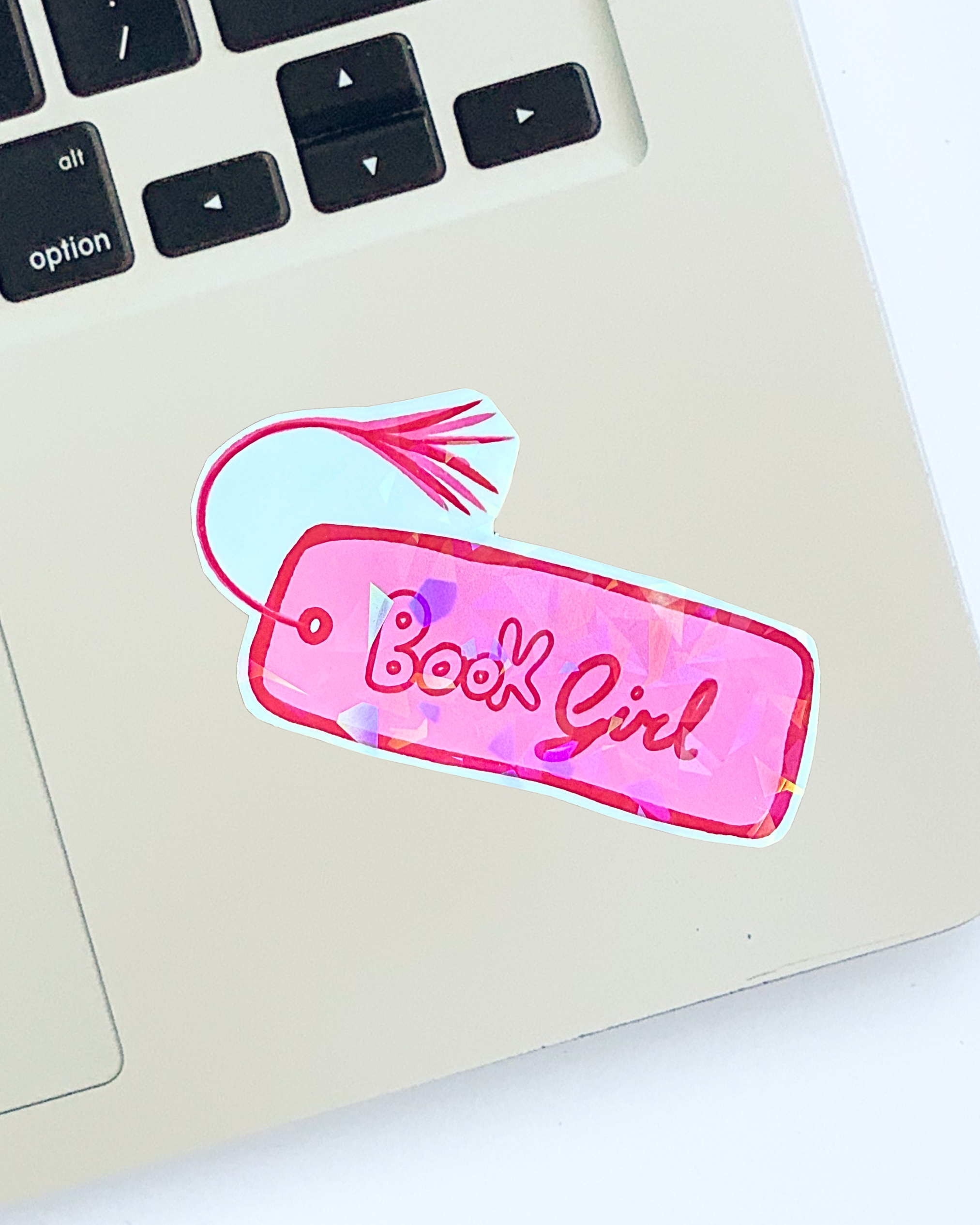 Sticker "book girl" - holographic