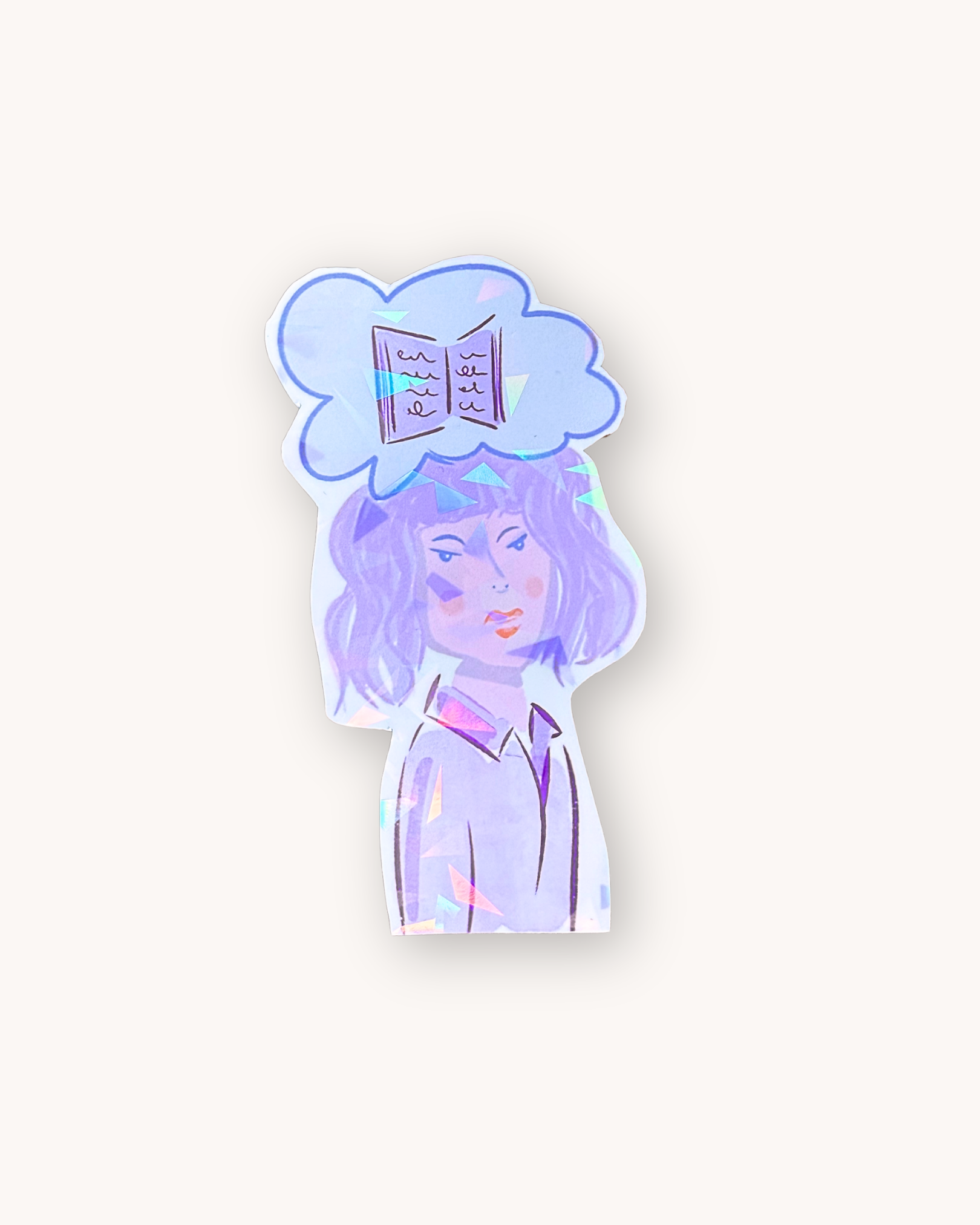 Sticker "book thoughts" - holographic