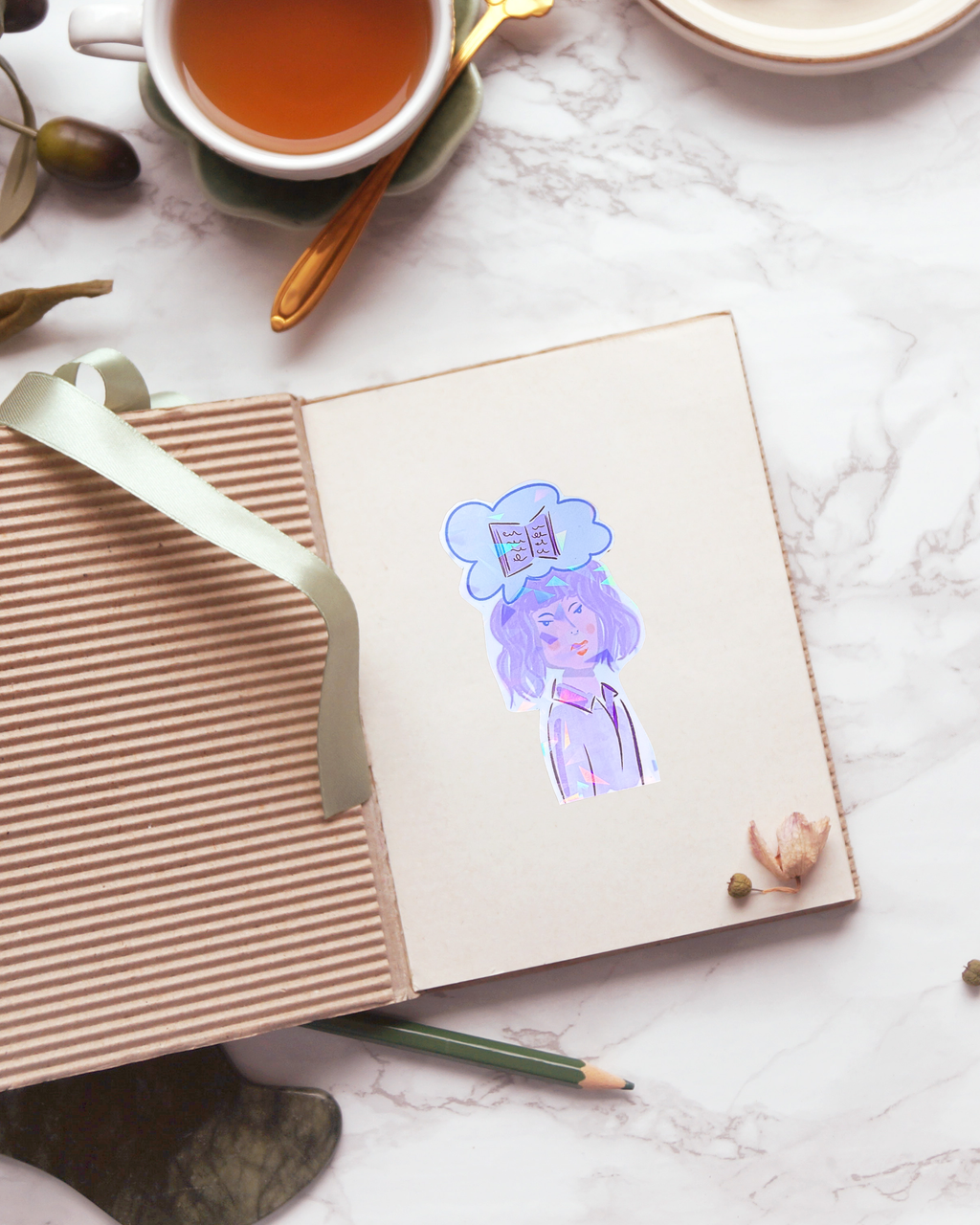Sticker "book thoughts" - holographic